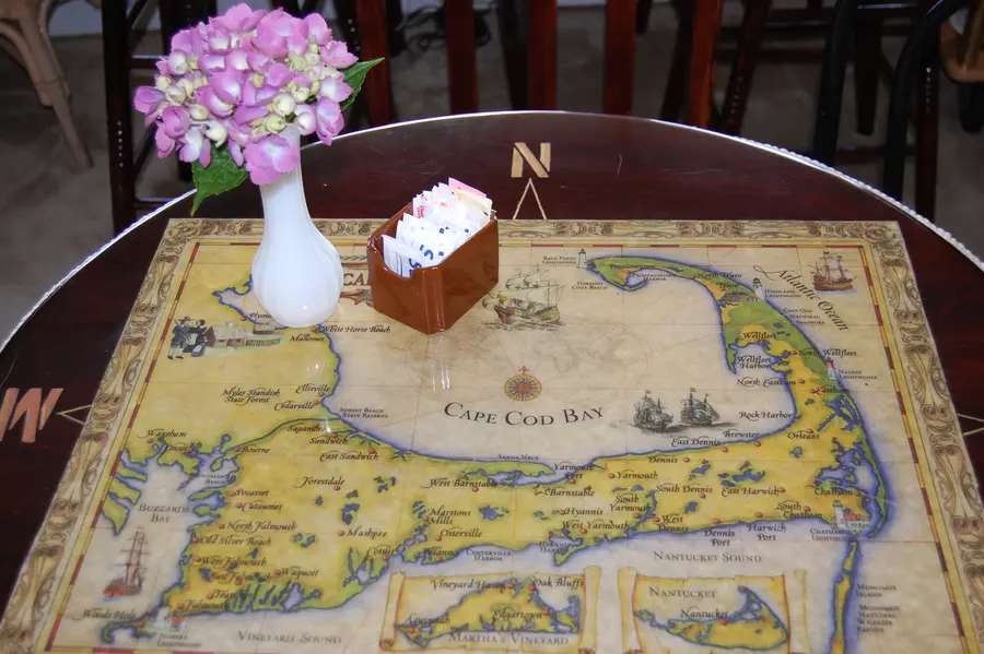 Cape Cod map on a table at the inn